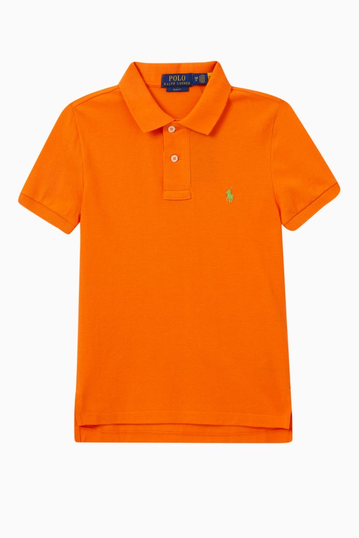 

Logo Slim Fit Polo Shirt in Cotton, Orange
