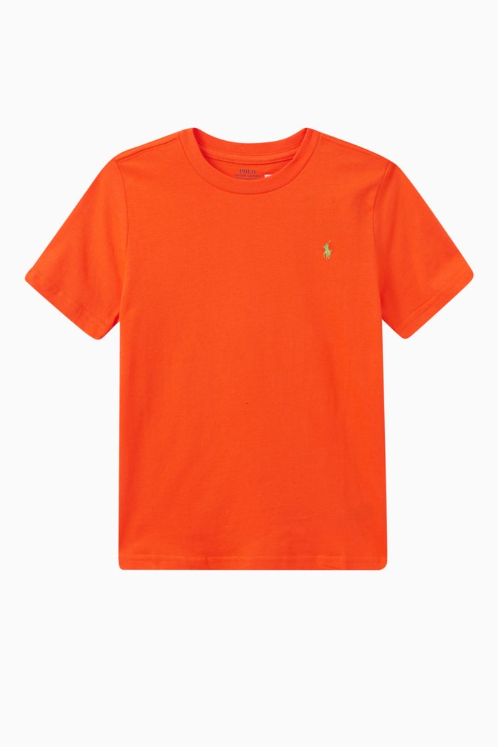 

Logo Embroidery T-shirt in Cotton, Orange