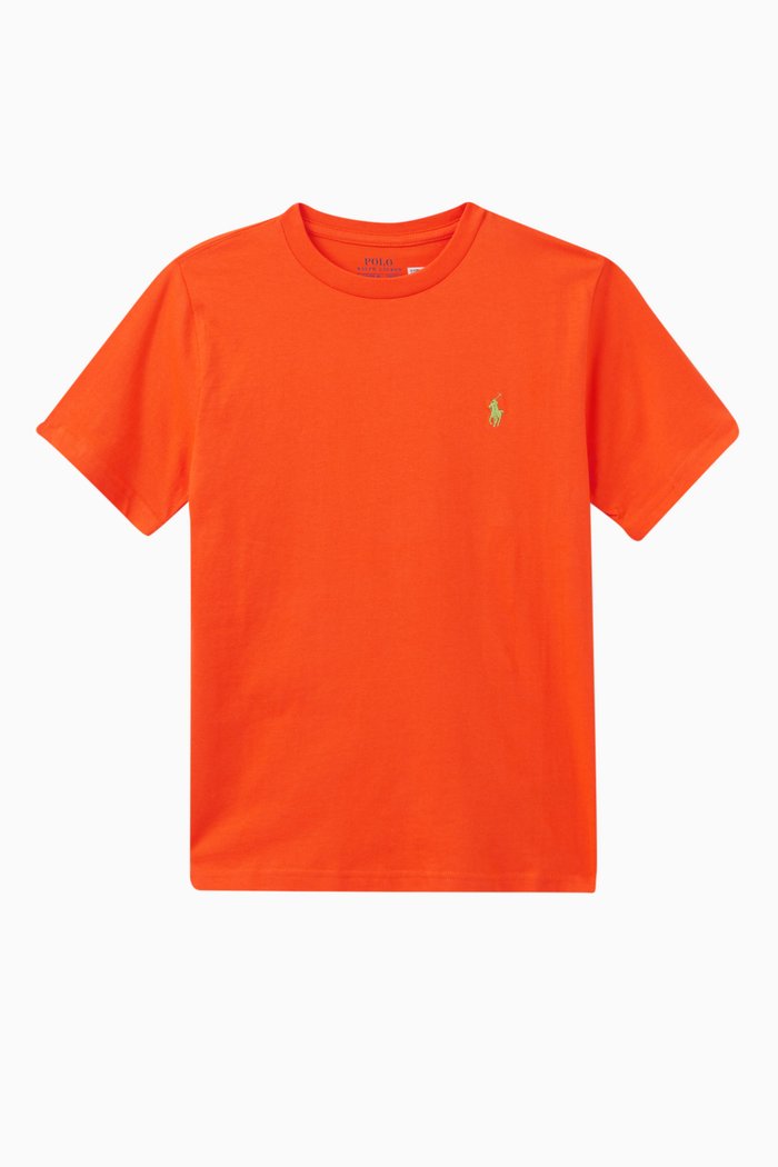 

Logo Embroidery T-shirt in Cotton, Orange