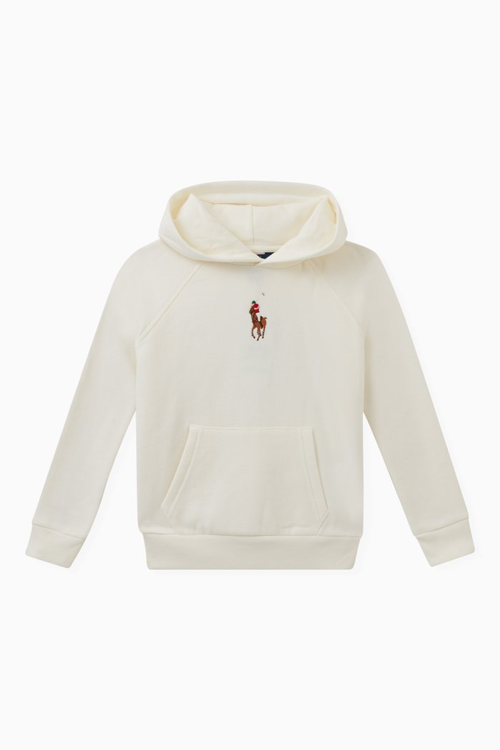 

Logo Hoodie in Cotton Fleece, White
