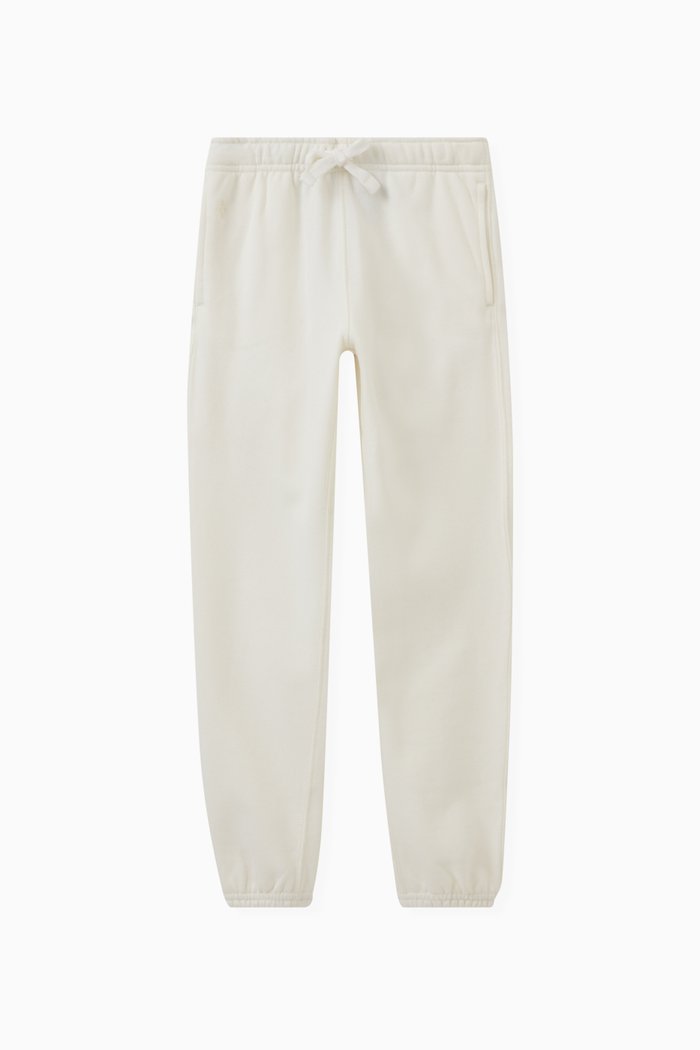 

Drawstring Sweatpants in Cotton Fleece, White
