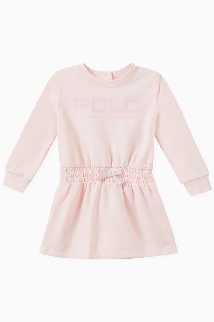

Logo Polo Dress & Bloomers Set in Cotton, Pink