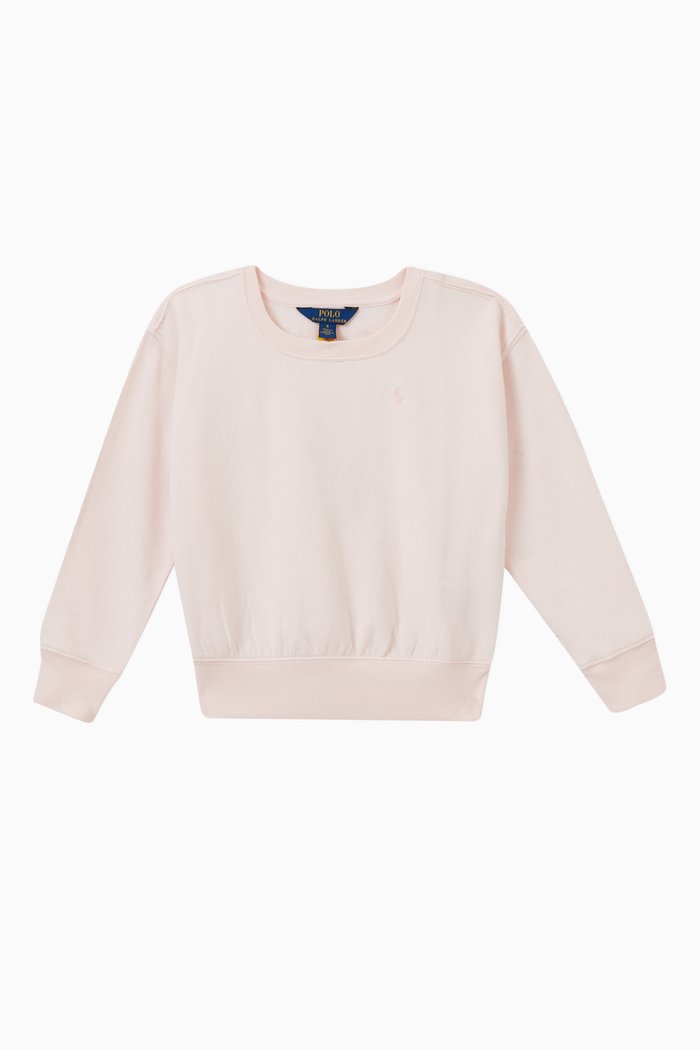 

Logo Detail Sweatshirt in Cotton Blend, Pink