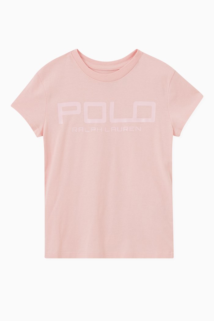 

Polo Print T-shirt in Cotton, Pink