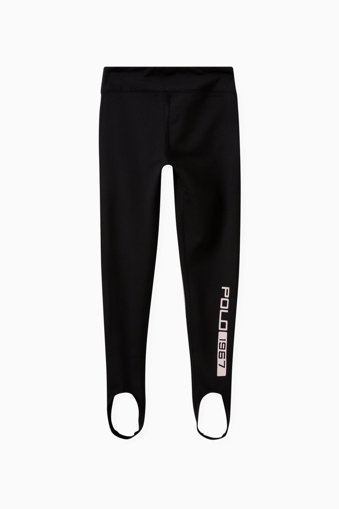 

Stirrup Logo Leggings in Stretch Interlock, Black