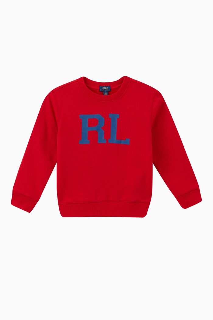 

Logo Print Sweatshirt in Cotton Blend, Red