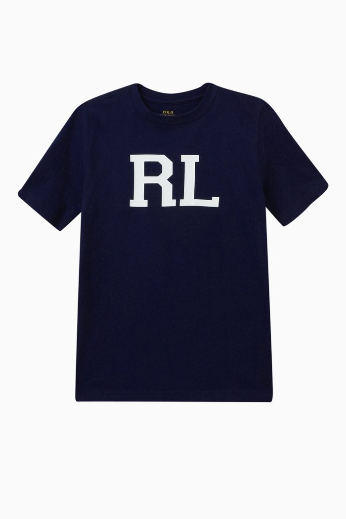 

Logo Print T-shirt in Cotton, Blue