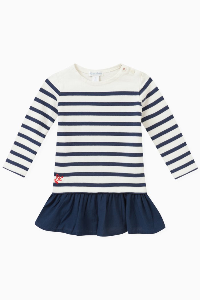 

Mariners Day Dress in Jersey, White