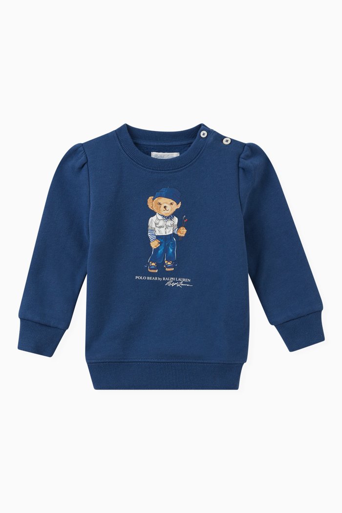 

Polo Bear Sweatshirt in Cotton Blend, Blue