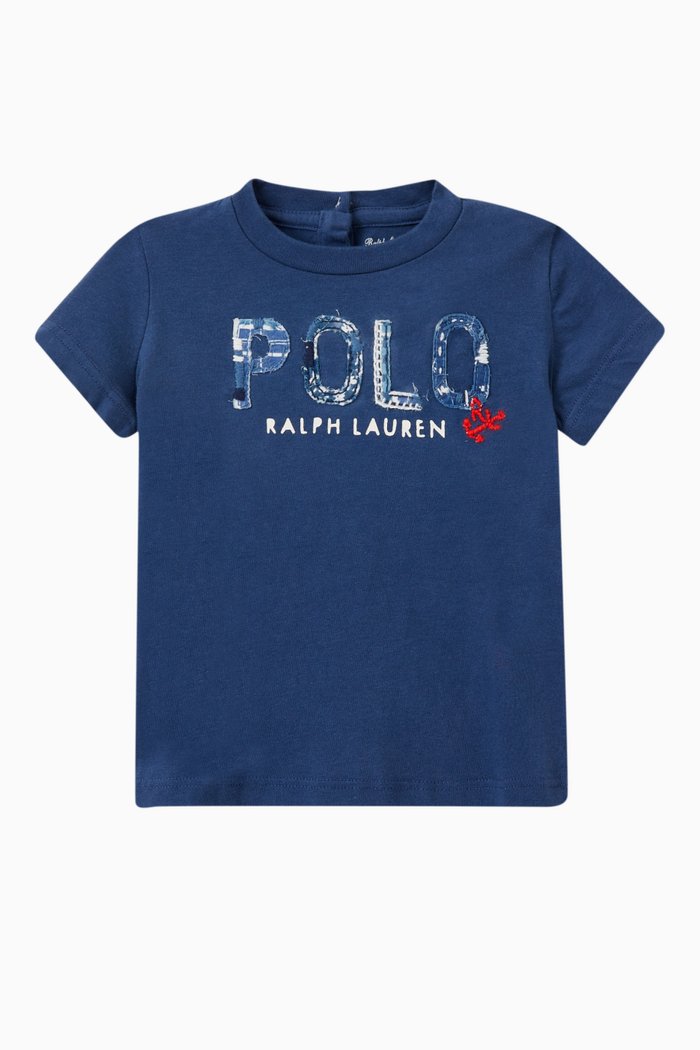 

Logo Print T-shirt in Cotton, Blue