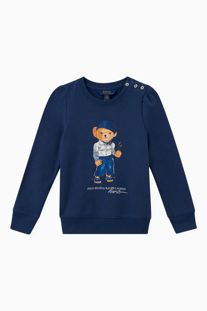 

Polo Bear Sweatshirt in Cotton Blend, Blue