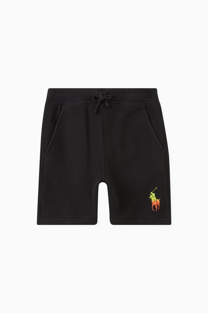 

Ombré Big Pony Shorts in Fleece, Black