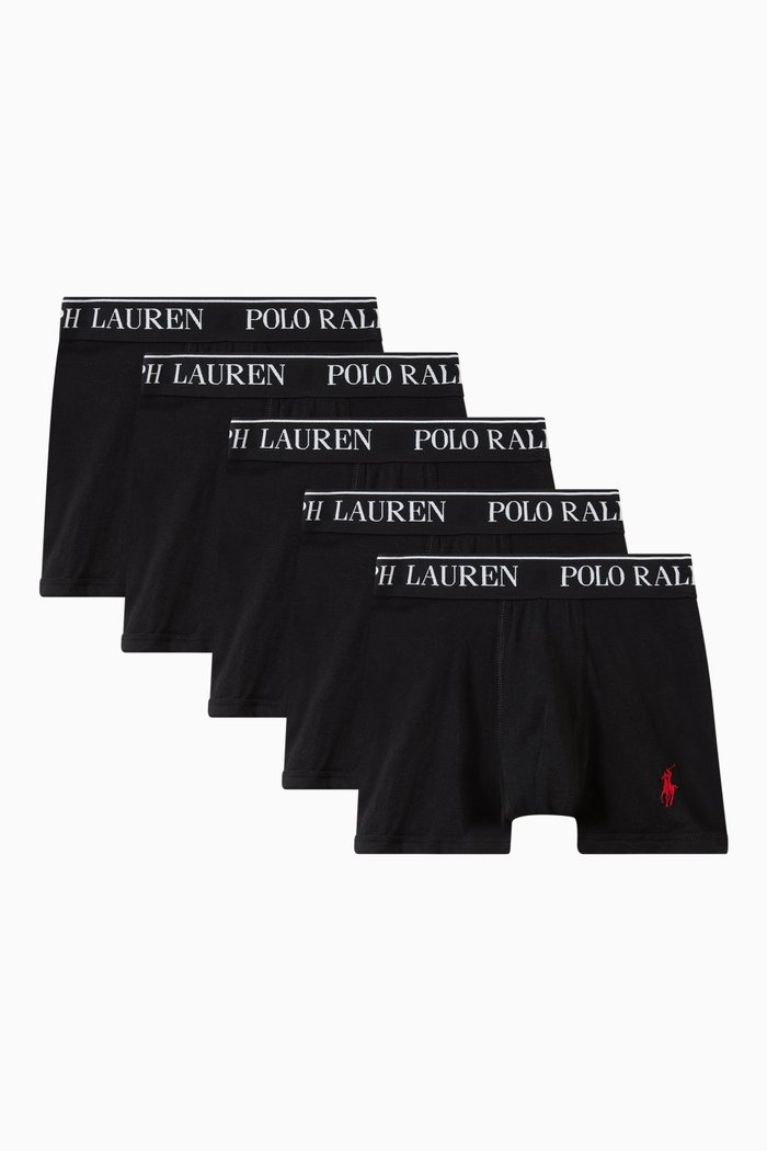 

Logo Boxer Briefs in Cotton Stretch, Set of 5, Black