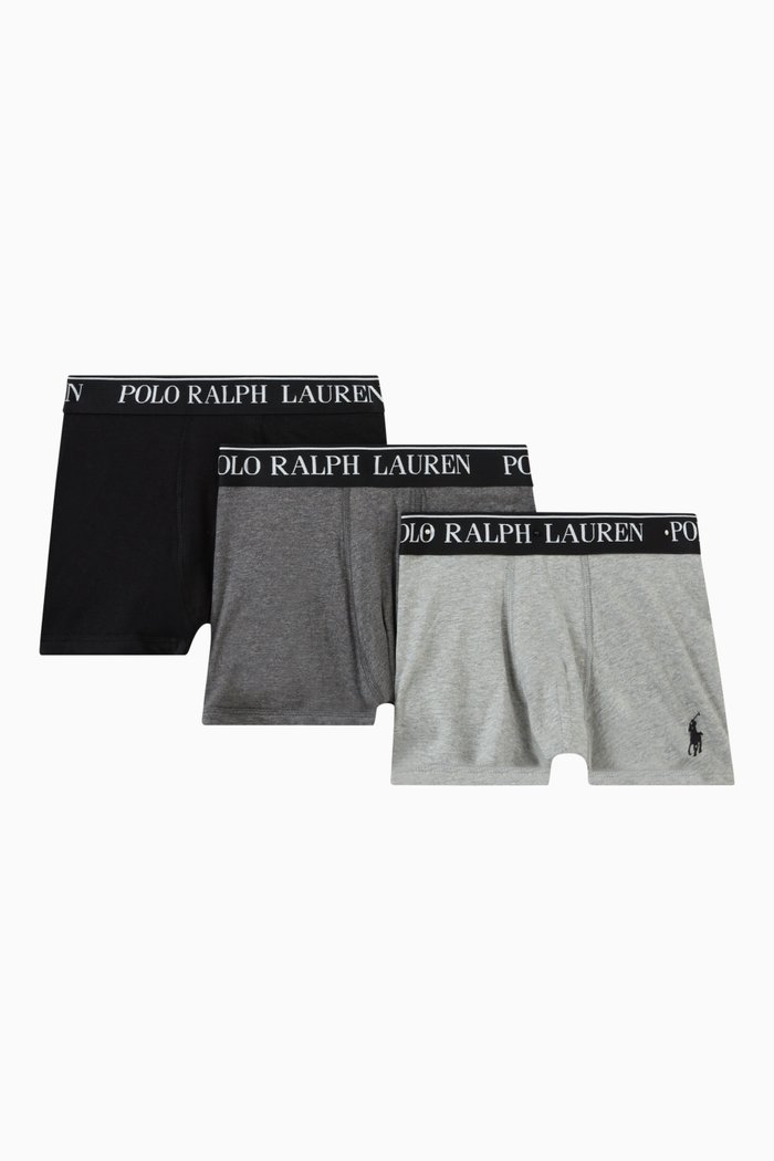 

Logo Boxer Briefs in Cotton Stretch, Set of 3, Grey