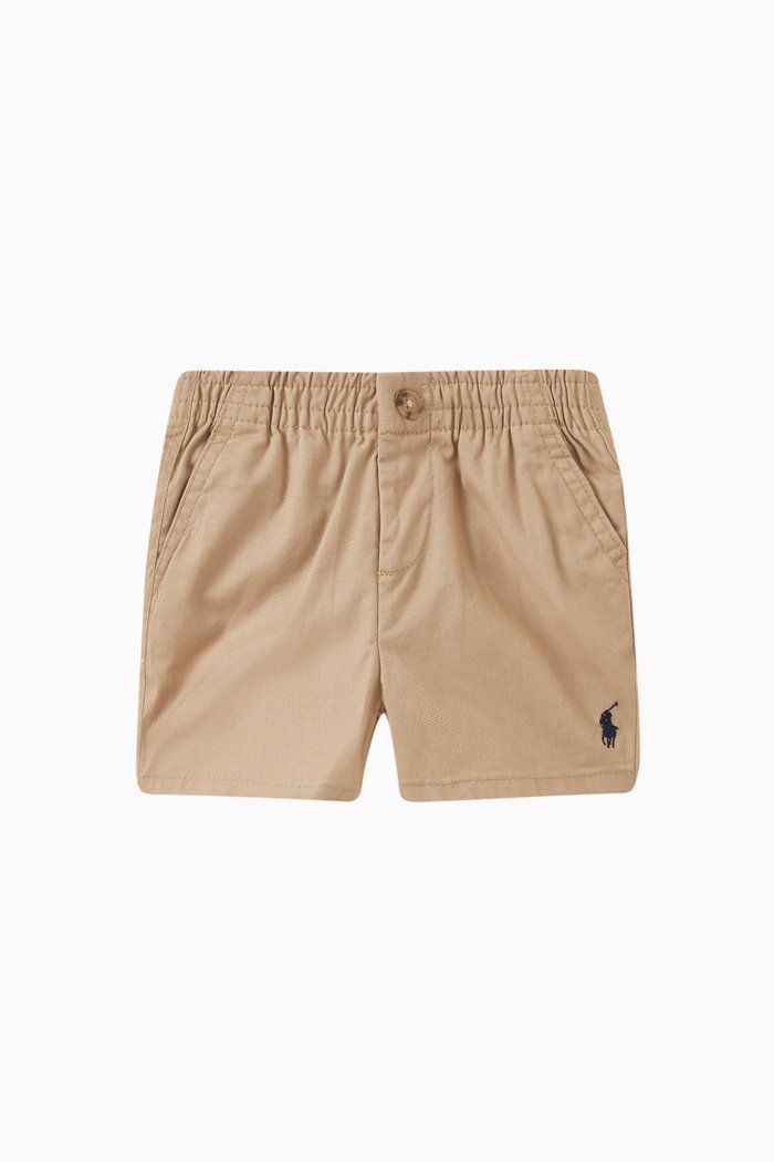 

Embroidered Pony Shorts in Cotton, Neutral