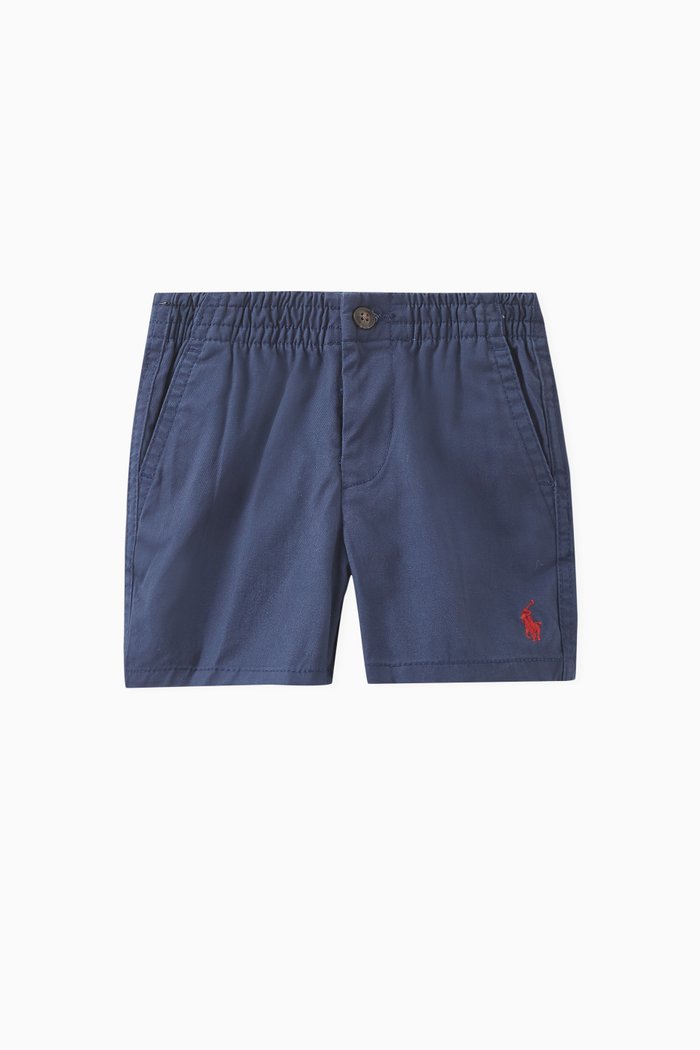 

Logo Detail Shorts in Cotton, Blue