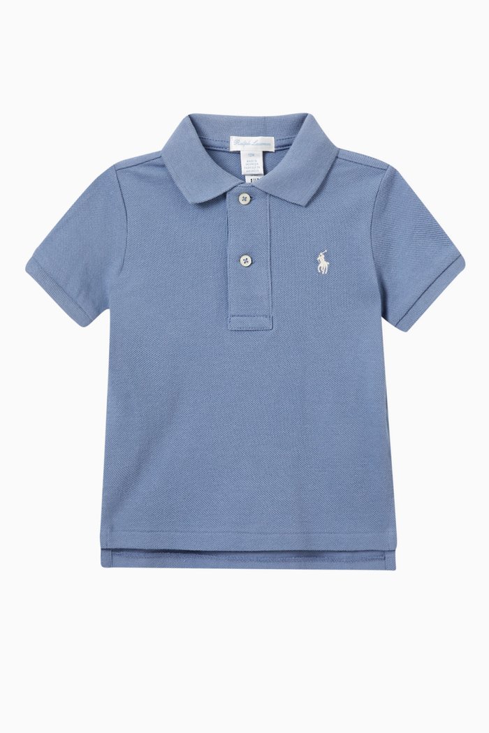 

Logo Polo T-shirt in Cotton, Blue