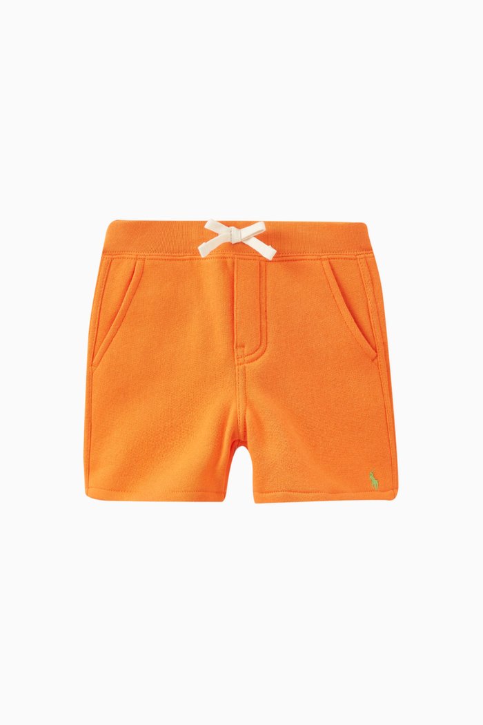 Logo Detail Shorts in Cotton, Orange