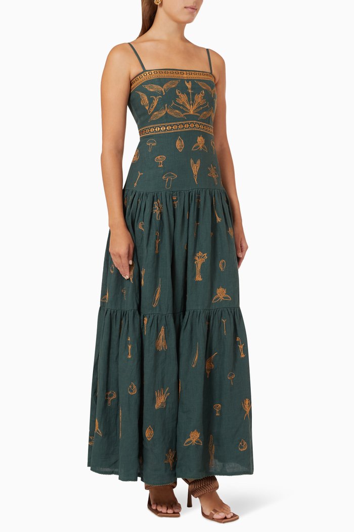 

Lima Maxi Dress in Linen, Green