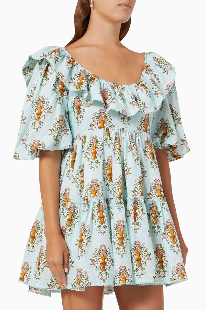 

Flor Mini Dress in Poplin, Multicolour