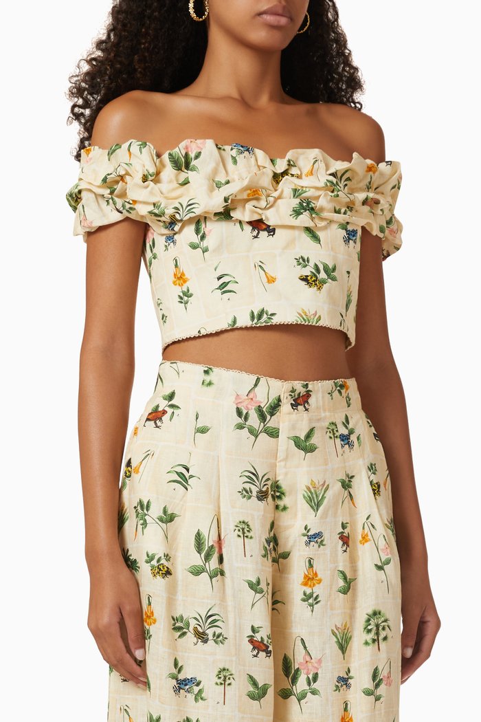 

Aceituna Crop Top in Cotton, Neutral
