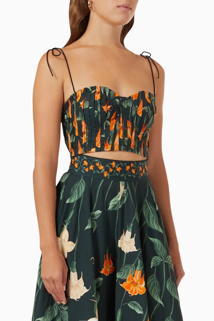 

Moringa Sabanero Nocturo Crop Top in Cotton, Multicolour