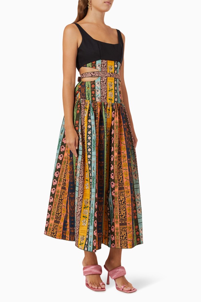 

Totumo Midi Dress in Cotton, Multicolour