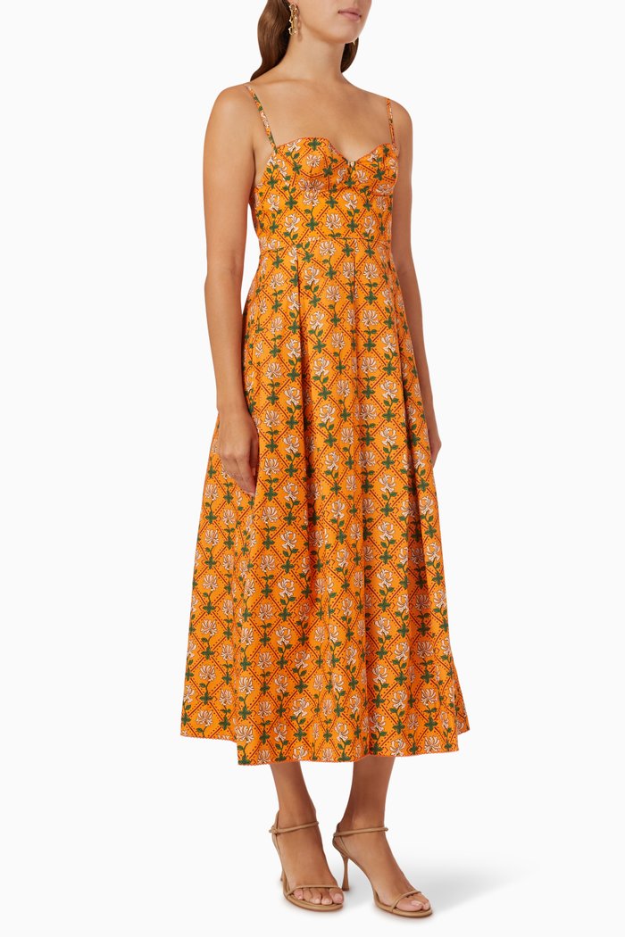 

Mambo Midi Dress in Poplin, Multicolour