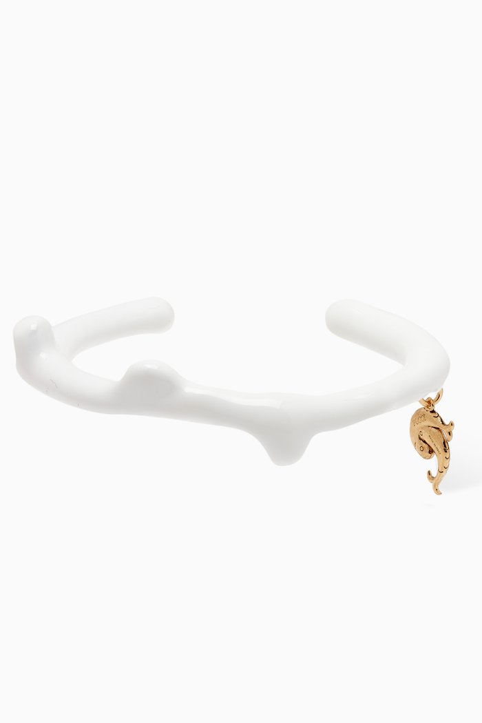 

Aquarius Bracelet in Enamelled Metal, White