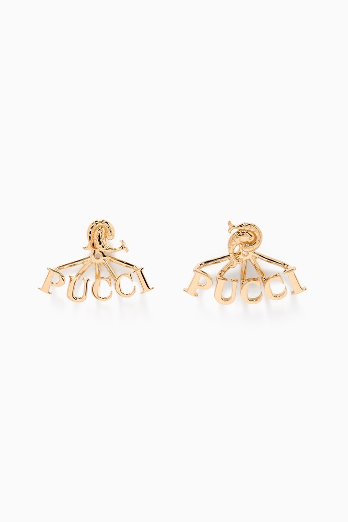 

Pucci P Logo Earrings in Metal, Gold
