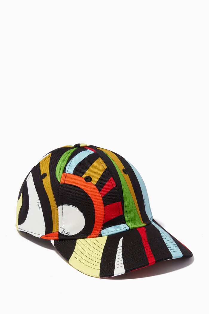

Marmo-print Cap in Cotton, Multicolour