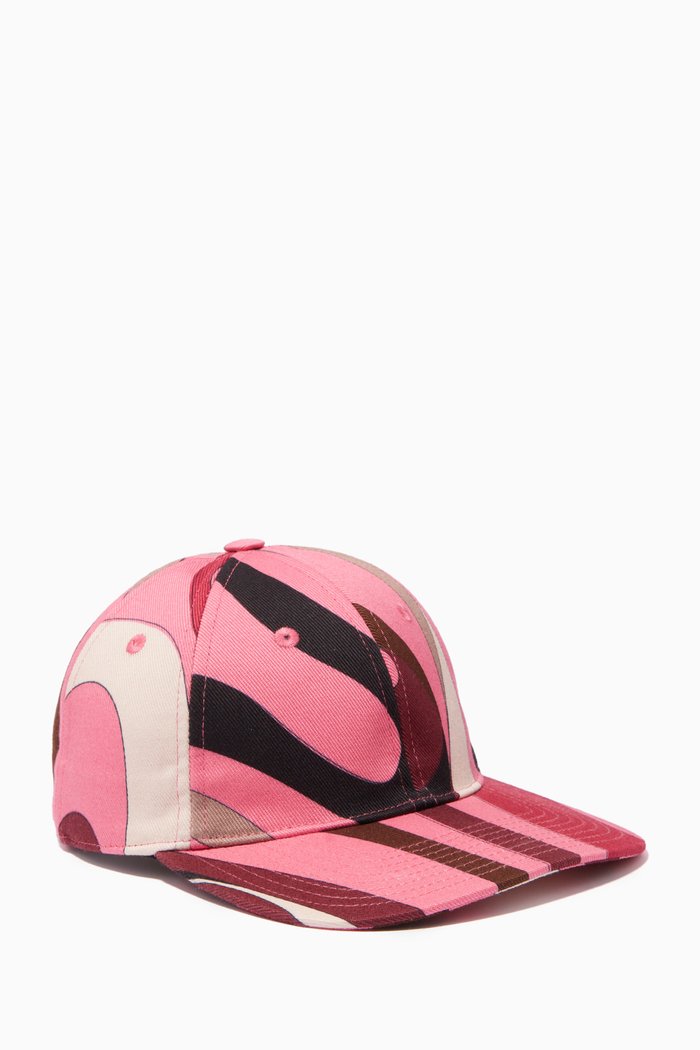

Marmo-print Cap in Cotton, Pink