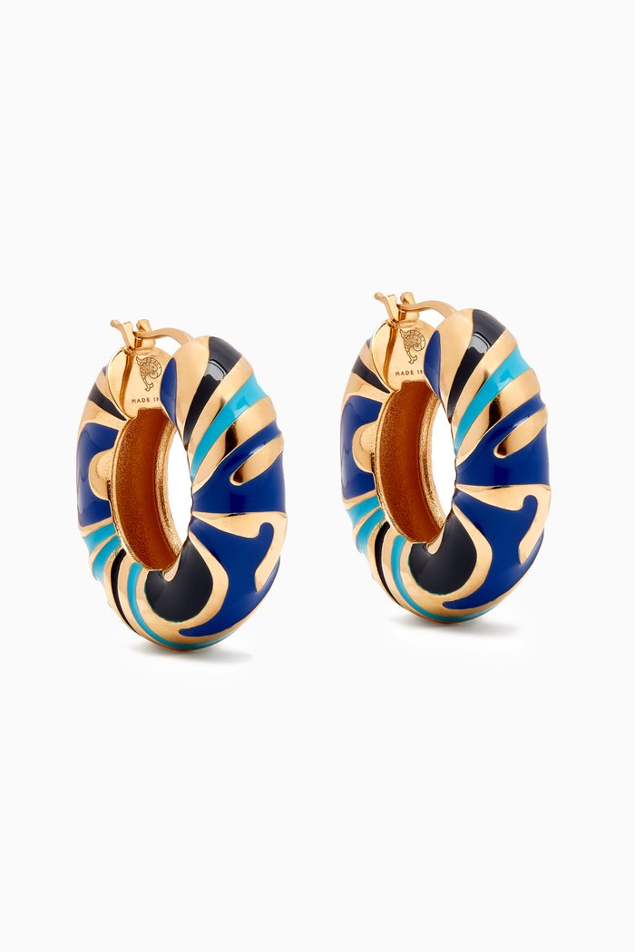 Marmo Logo-engraved Hoops, Blue