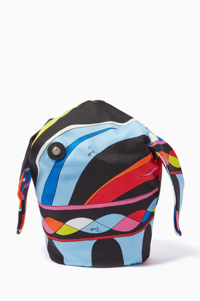 

Small Onde-print Pouch in Silk Twill, Multicolour