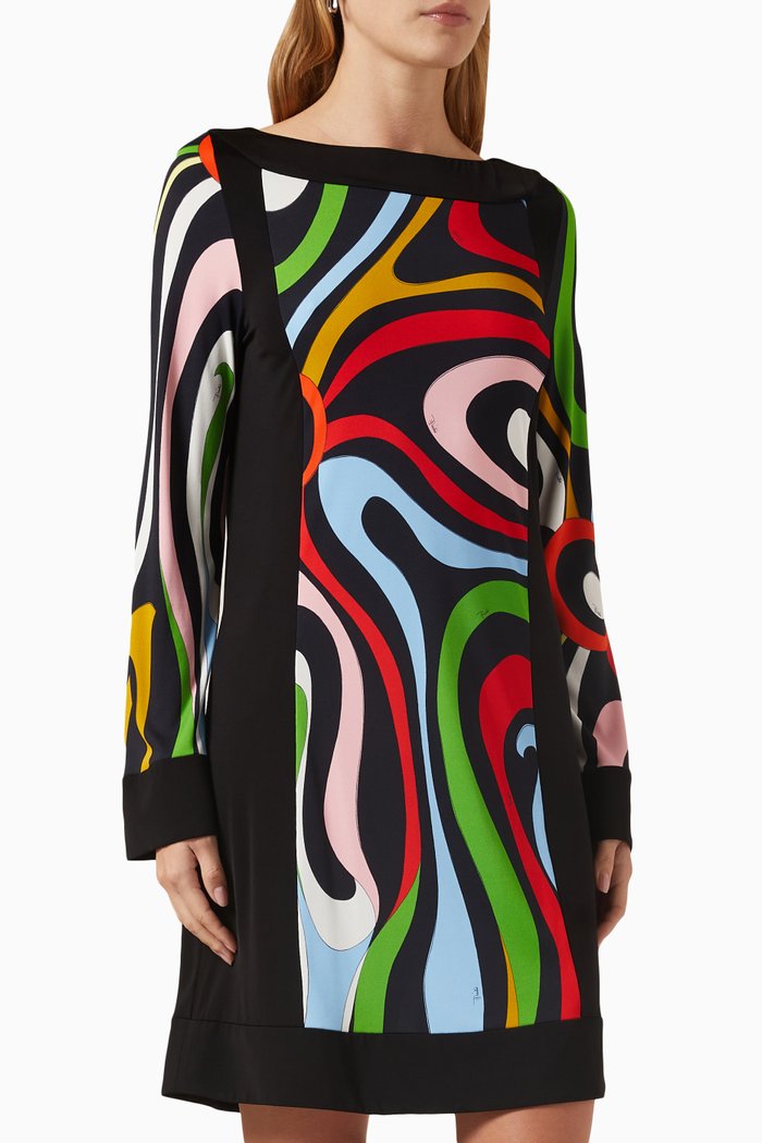 

Printed Mini Dress in Jersey, Multicolour