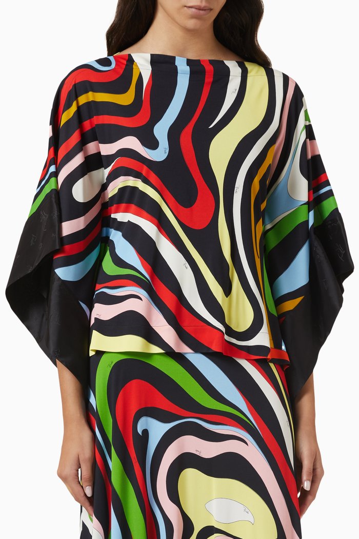 

Printed Blouse in Jersey, Multicolour