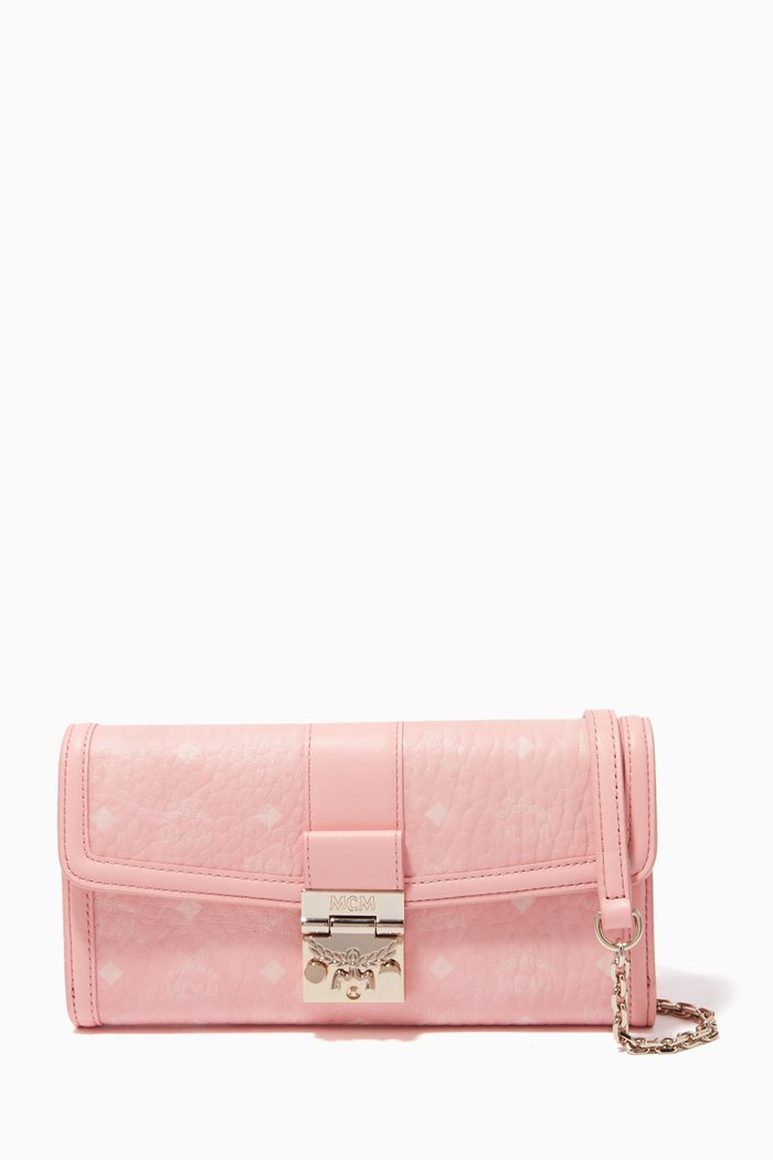 

Tracy Chain Wallet in Visetos, Pink