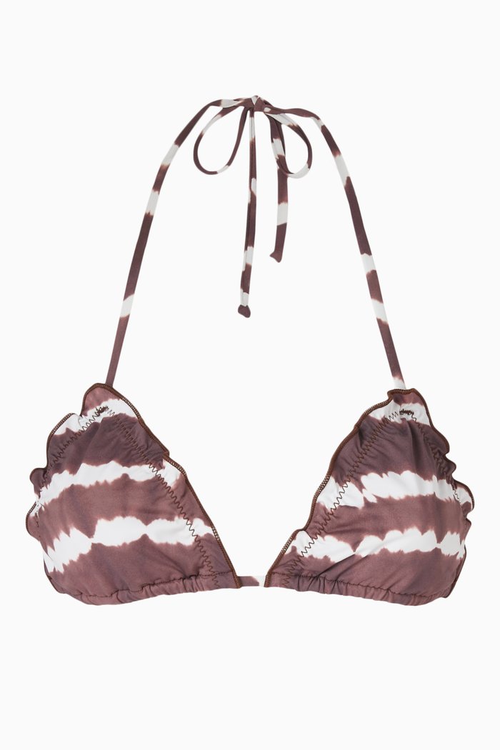 

Tidal Ruffle Triangle Bikini Bra, Multicolour