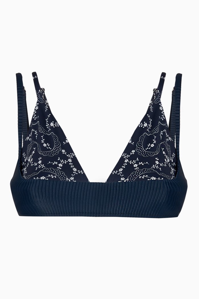 

Bellamy Ribbed Bandana Bikini Top, Blue