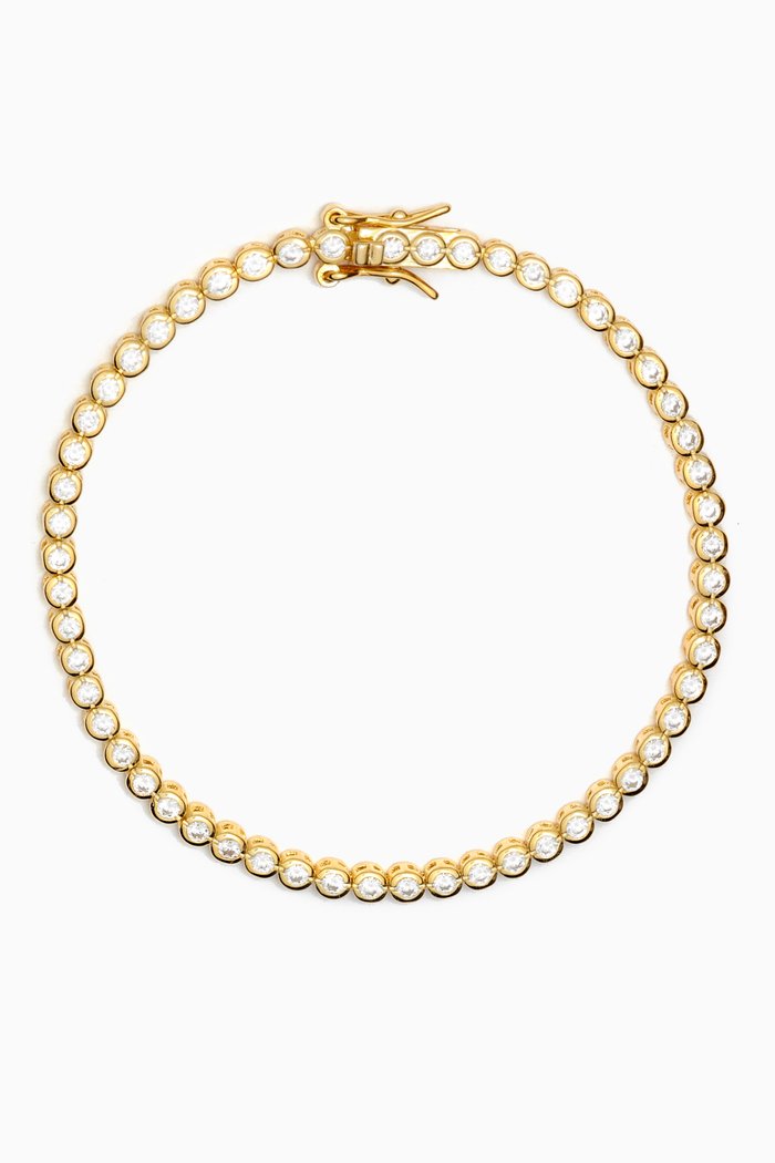 

Bezel Tennis Bracelet in Gold-plated Sterling Silver, Yellow