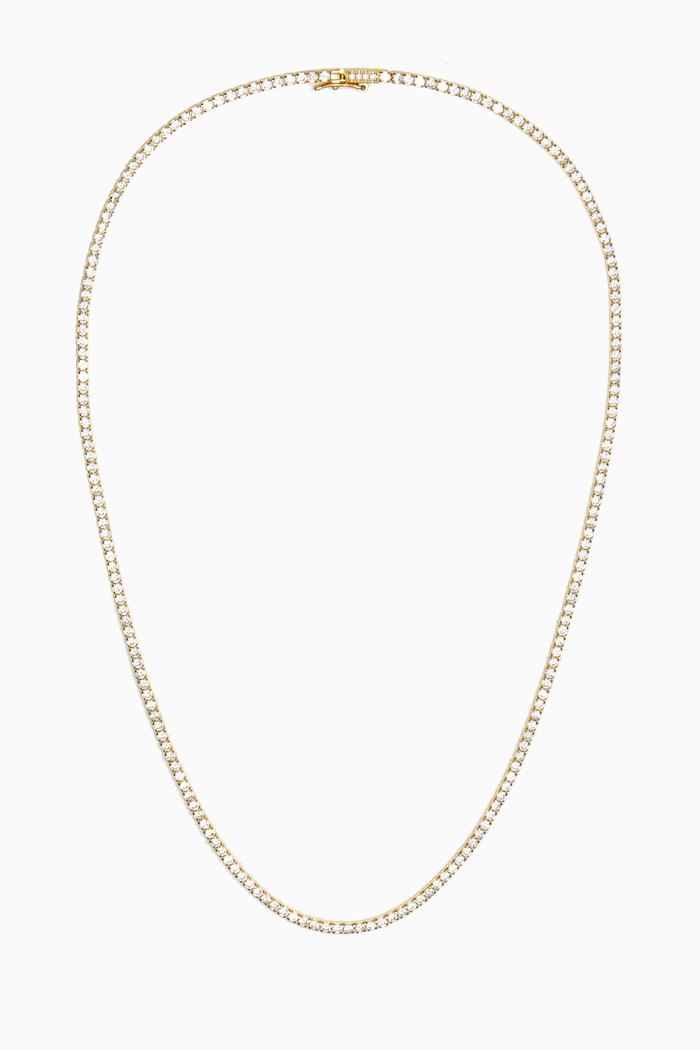 

Classic Thin Tennis Necklace in Gold-plated Sterling Silver, Yellow