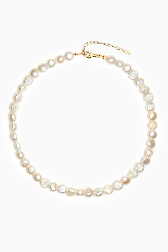 

Pearl Necklace in Gold-plated Sterling Silver, Yellow