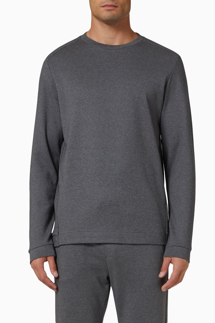 

Curved Logo Sweatshirt in Cotton Jersey, Grey