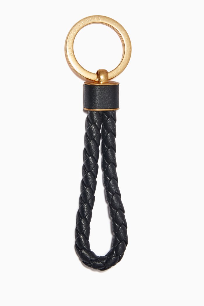

Key Ring in Intrecciato Nappa, Black