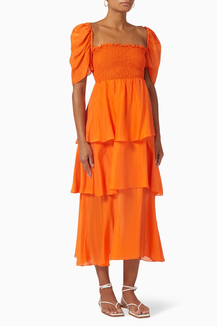 

Zelza Dress in Chiffon, Orange