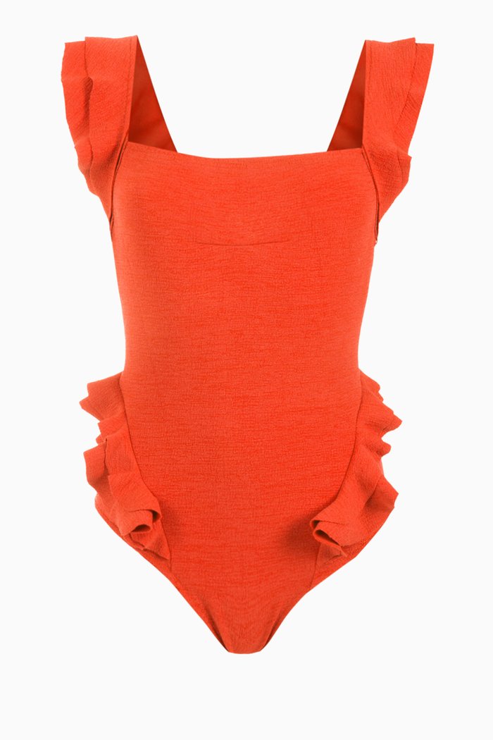

Barbette One-piece Swimsuit in Stretch Nylon, Orange