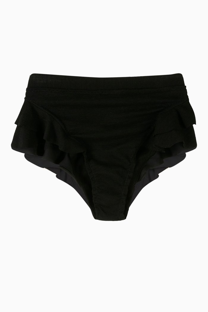 

Turbe High-waist Bikini Bottoms in Stretch Nylon, Black