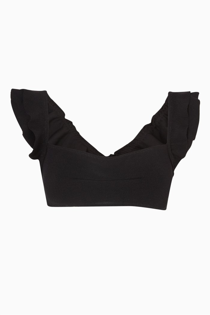 

Jasper Bikini Top in Textured Nylon, Black