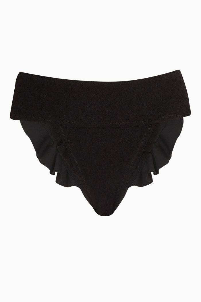 

Jasper High-waist Bikini Bottoms in Stretch Nylon, Black