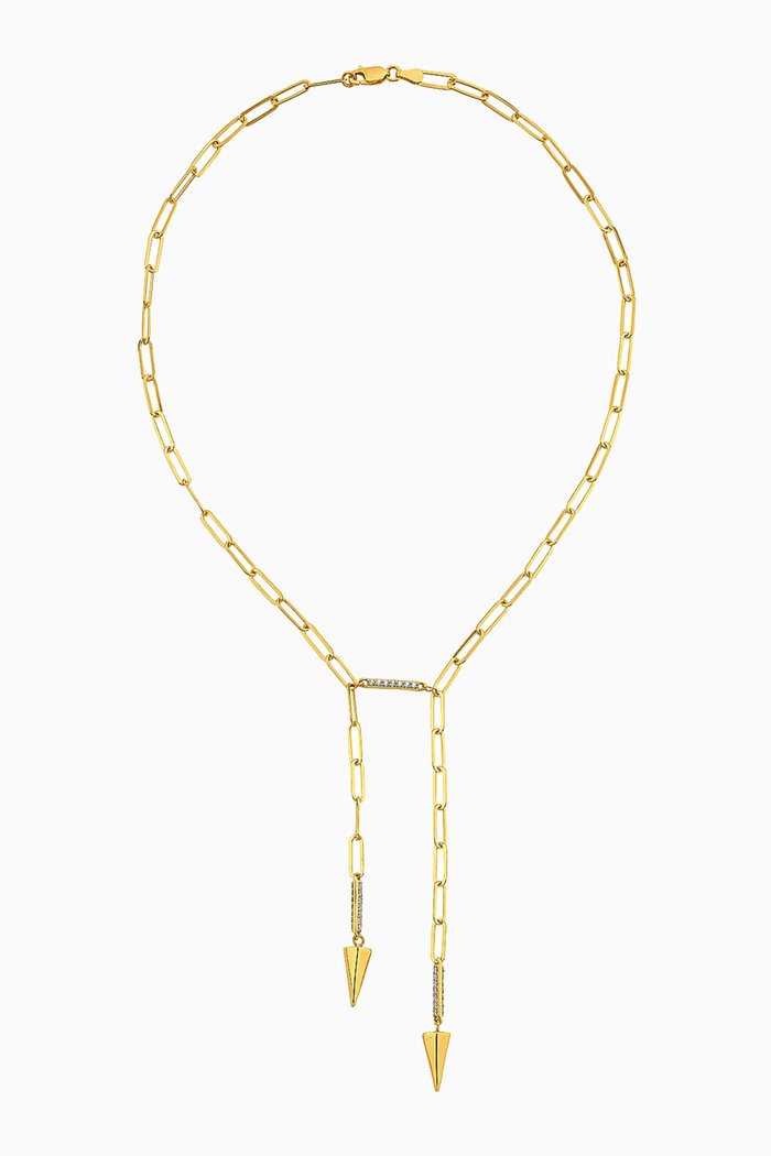 

Celestial CZ Chain-link Necklace in 24kt Gold-plated Sterling Silver